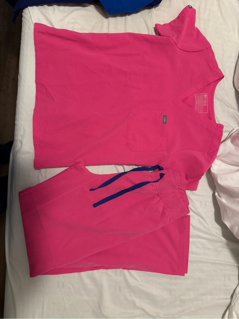 Figs Women's Hot Pink Scrub Top and Pants Set